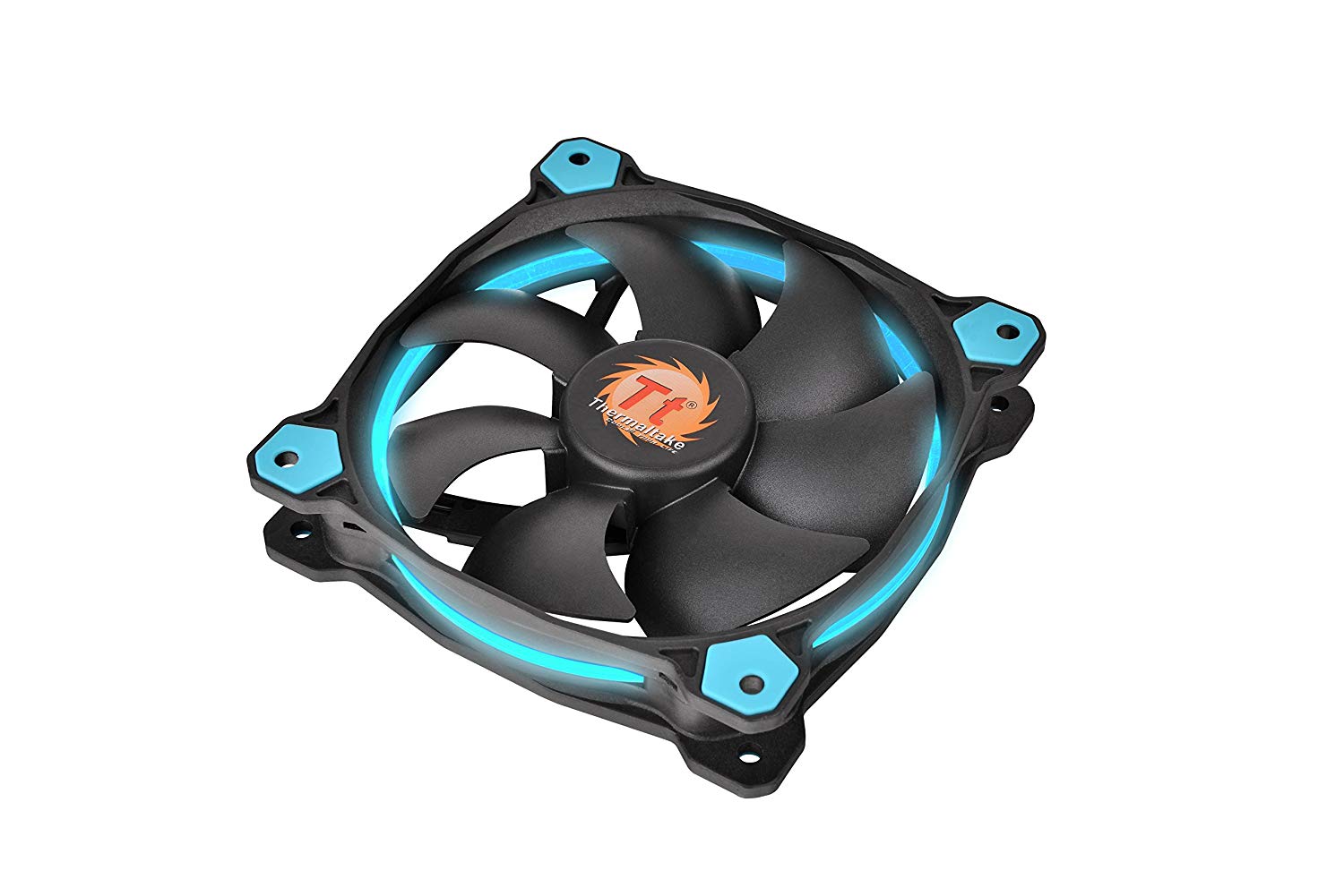 Thermaltake Ring 14 High Static Pressure 140mm Circular LED Ring CaseRadiator Fan with Anti-Vibration Mounting System Cooling CL-F039-PL14BU-A Blue best case fans