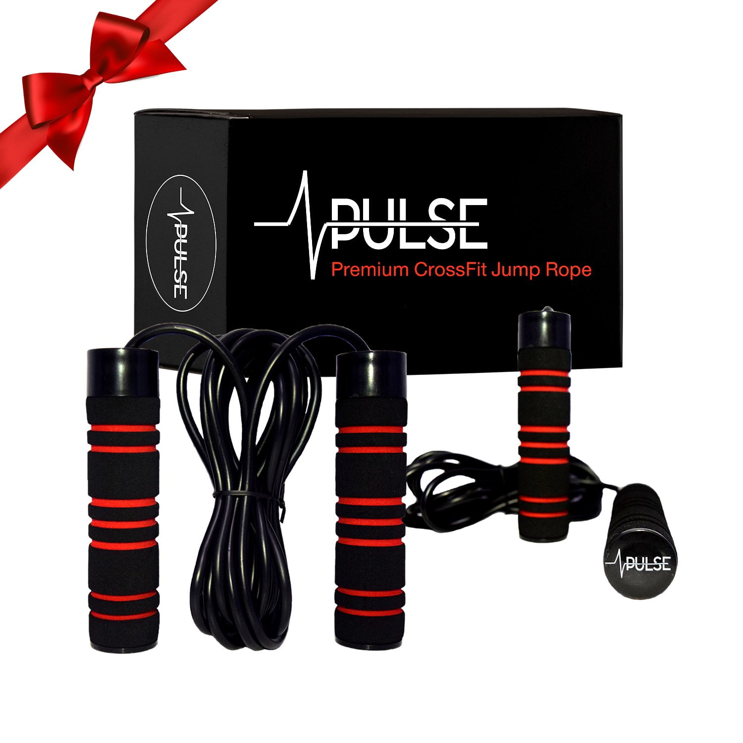 Weighted Jump Rope by Pulse (1LB) with Memory Foam Handles and Thick Speed Cable - For cardio, boxing and MMA , endurance training, Fitness Workouts, Jumping Exercise