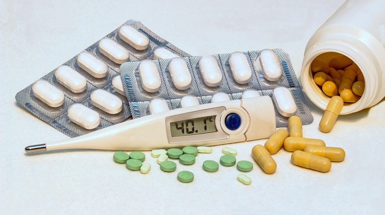 thermometer with medicine