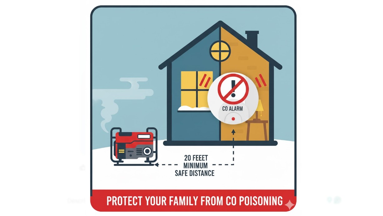 How to Winterize Your Generator for Peak Performance 2 A simple, clean icon showing a CO detector