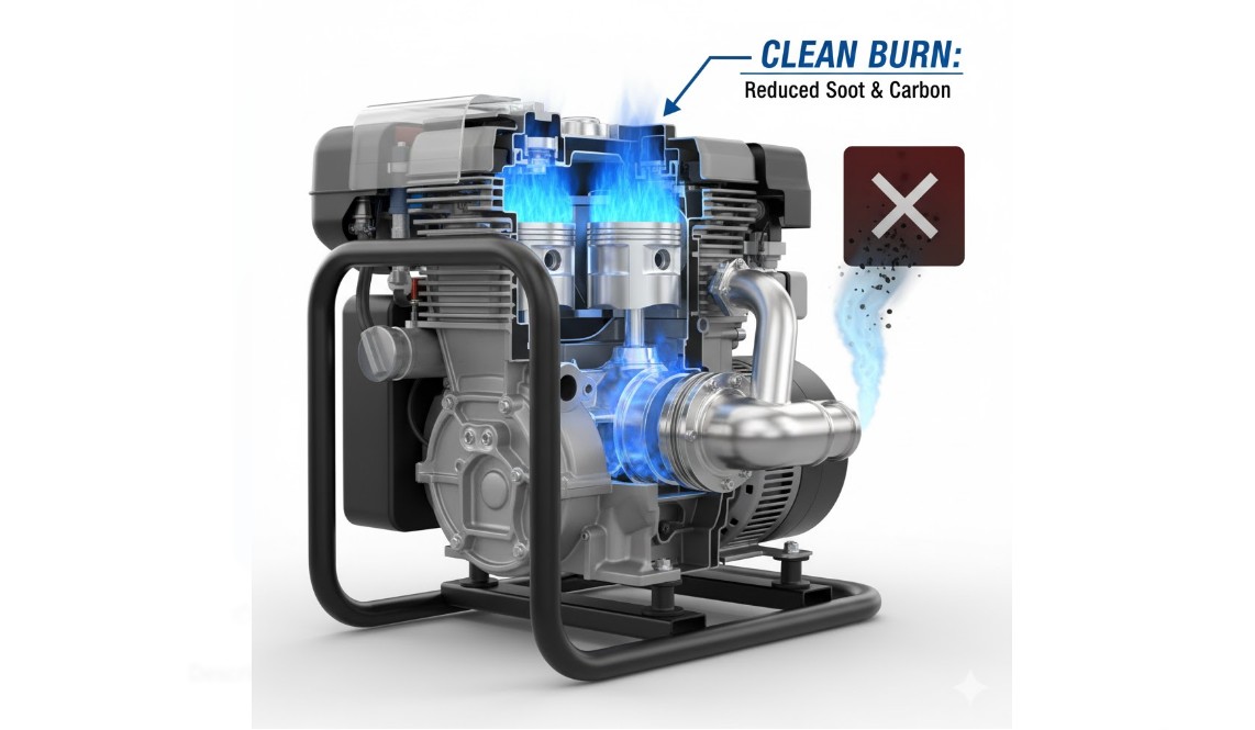 The Core Benefits of Standby Propane Powered Generators for Home 2 a running propane generator engine with bright blue flame effects
