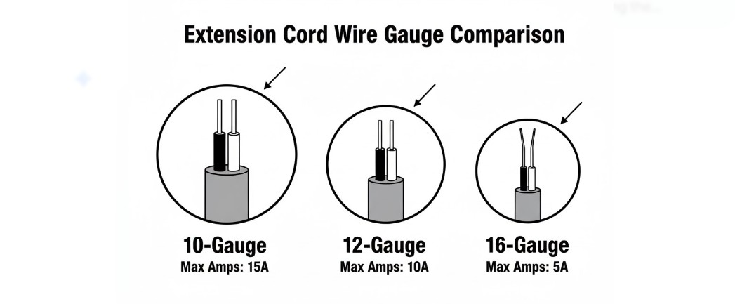 Guide on How to Safely Use Extension Cords with Generators 1 extension cord wire gauge comparison