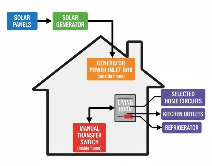 Integrating Solar Generators with Home Electrical Systems 2 solar-power-flow-of-a-home